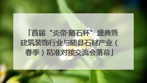 首届“炎帝·随石杯”盛典暨建筑装饰行业与随县石材产业（春季）精准对接交流会落幕