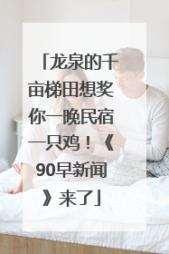 龙泉的千亩梯田想奖你一晚民宿一只鸡！《90早新闻》来了