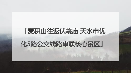 麦积山往返伏羲庙 天水市优化5路公交线路串联核心景区
