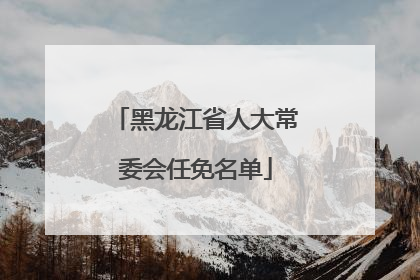 黑龙江省人大常委会任免名单