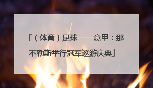 （体育）足球——意甲：那不勒斯举行冠军巡游庆典