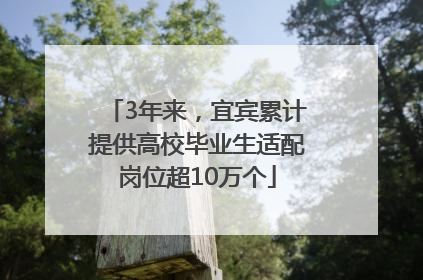 3年来，宜宾累计提供高校毕业生适配岗位超10万个