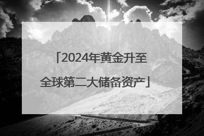 2024年黄金升至全球第二大储备资产