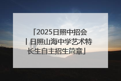 2025日照中招会丨日照山海中学艺术特长生自主招生简章
