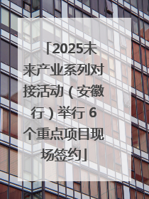 2025未来产业系列对接活动（安徽行）举行 6个重点项目现场签约