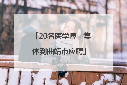 20名医学博士集体到曲靖市应聘