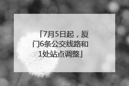 7月5日起，厦门6条公交线路和1处站点调整