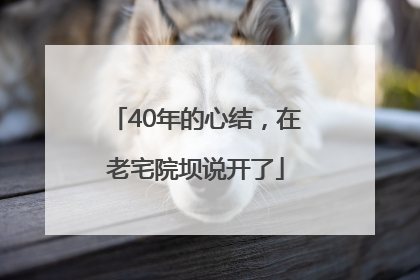 40年的心结，在老宅院坝说开了