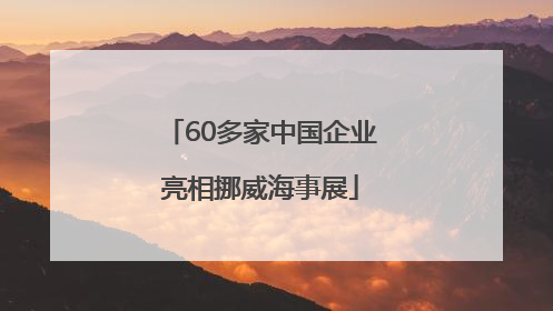 60多家中国企业亮相挪威海事展