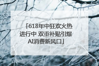 618年中狂欢火热进行中 双重补贴引爆AI消费新风口