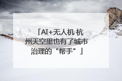 AI+无人机 杭州天空里也有了城市治理的“帮手”